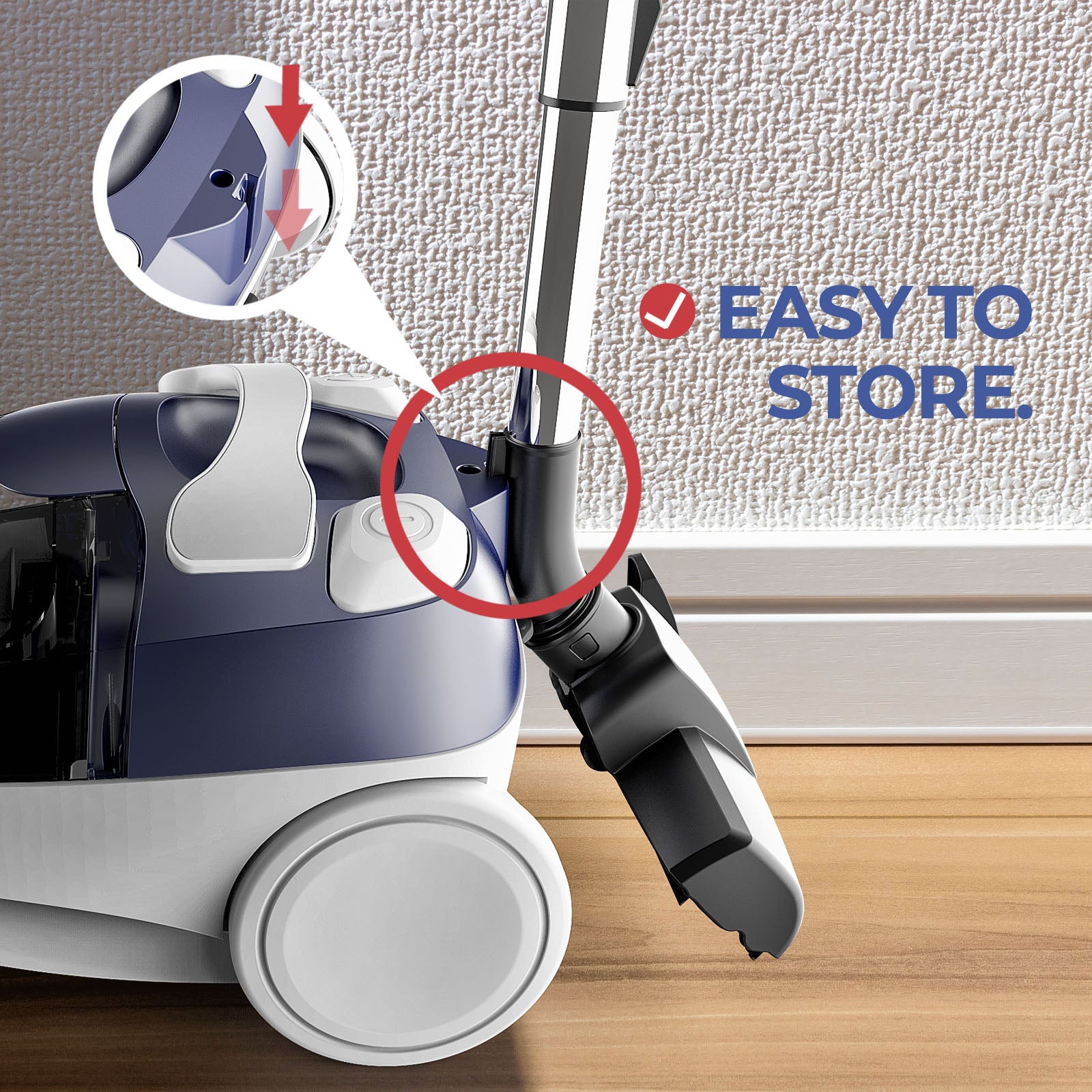 DoubleDown - Bagless Canister Vacuum Cleaner, Corded 800W