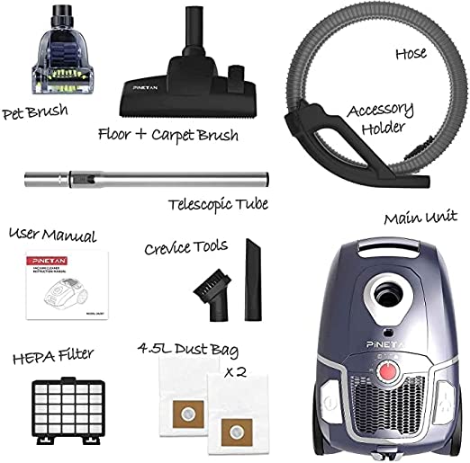 WhisperClean - Ultra Quiet Canister Vacuum Cleaner