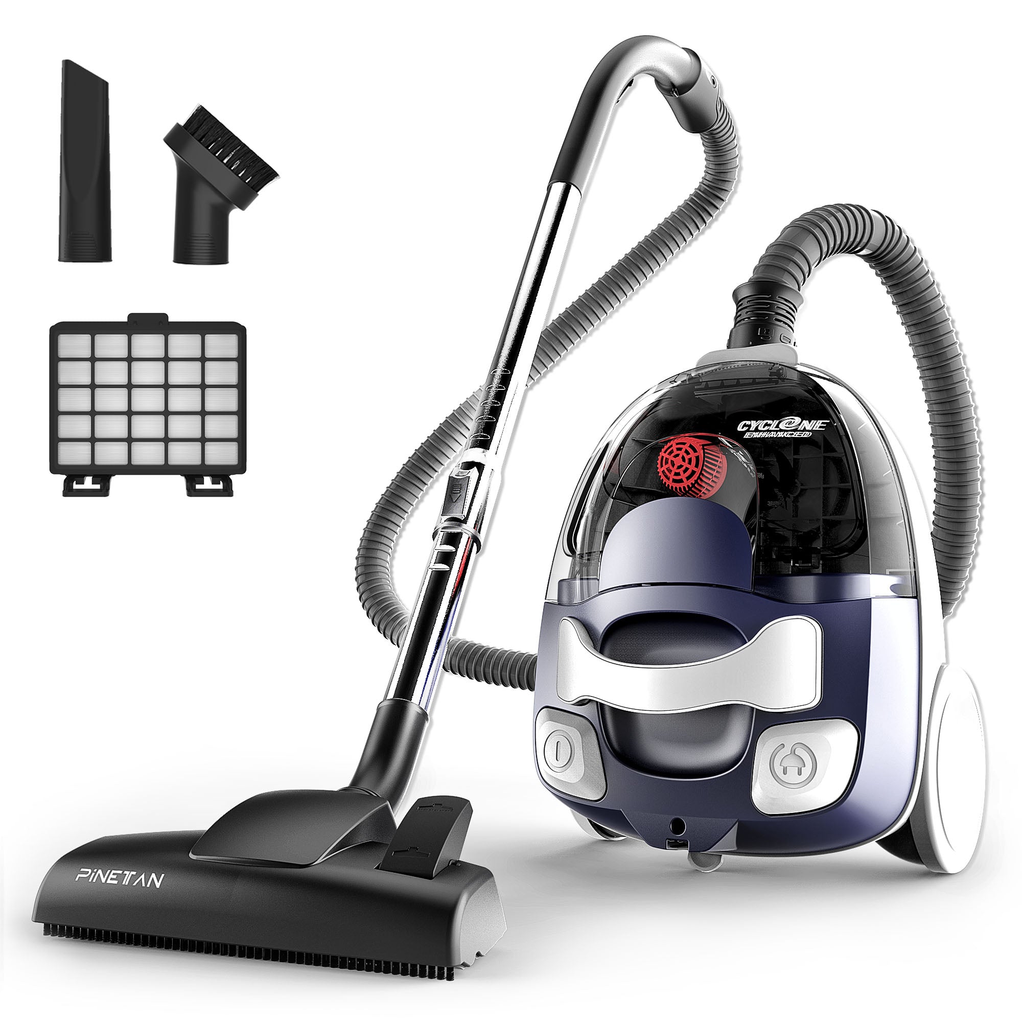 DoubleDown - Bagless Canister Vacuum Cleaner, Corded 800W