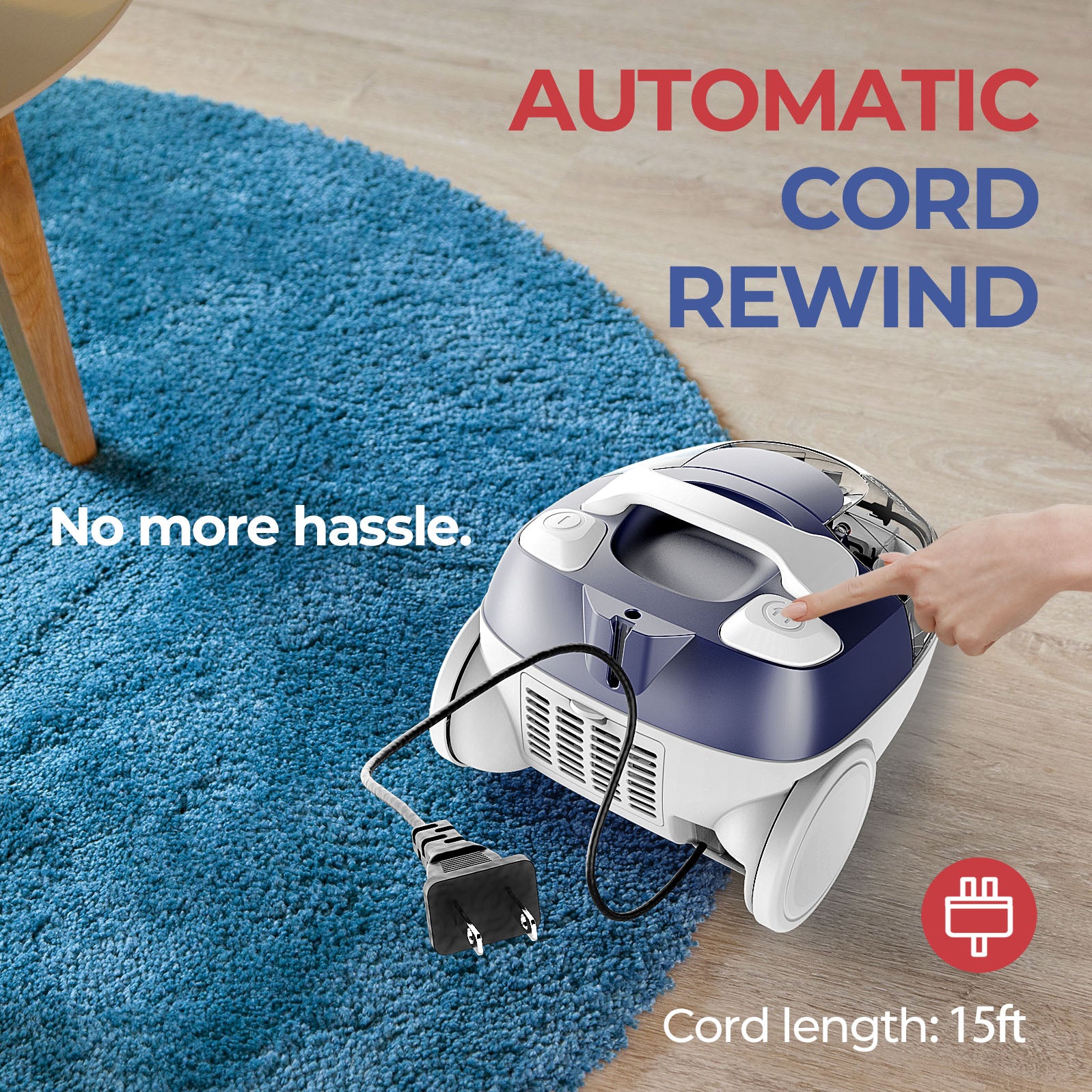 DoubleDown - Bagless Canister Vacuum Cleaner, Corded 800W